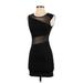 Body Central Casual Dress - Bodycon: Black Solid Dresses - Women's Size Small