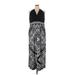 db established 1962 Casual Dress - Midi V-Neck Sleeveless: Black Color Block Dresses - Women's Size 20