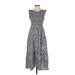 Vineyard Vines Casual Dress - A-Line Crew Neck Sleeveless: Gray Dresses - Women's Size X-Small