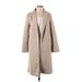 Zara Coat: Knee Length Tan Print Jackets & Outerwear - Women's Size Small