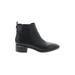 Calvin Klein Ankle Boots: Chelsea Boots Chunky Heel Classic Black Print Shoes - Women's Size 8 1/2 - Almond Toe