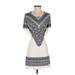 5th & Love Casual Dress - Shift: Gray Print Dresses - Women's Size Small