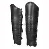 Larp Leder Bein Rüstung Gothic Greaves Half Chaps Gamasche mittelalter lichen Ritter Kostüm Kit Cosplay Fahrer Schuh Stiefel Abdeckung für Männer