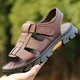 Sommer Männer Sandalen Pu Leder Herren Hausschuhe Herren Sandalen Mode Hausschuhe Römische Sandalen