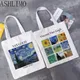 Van Gogh Painting Shopper Bag Harajuku Women Shopping Bag Canvas Shopper Bag Girl Tote Bag Shoulder