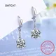 White Gold Plated 2ct Moissanite Drop Earring for Women Sparkling Diamond Earring Wedding Jewelry