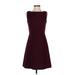 Kate Spade New York Casual Dress - Party Crew Neck Sleeveless: Burgundy Print Dresses - Women's Size 2