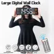 Large Digital Wall Clock Nordic LED Temperature Date Electronic Clock Wall-mounted Remote Control