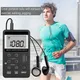 HRD-103 Portable Radio With Stereo Earphone Large LCD Screen Radio Rechargeable AM FM Portable Radio