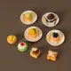 1/12 Dollhouse Miniature Cake Dishes Set Dollhouse Simulated Dessert Dolls House Kitchen Accessories