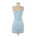 Fashion Nova Cocktail Dress - Mini: Blue Print Dresses - Women's Size Medium