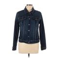 Old Navy Denim Jacket: Short Blue Print Jackets & Outerwear - Women's Size Large