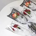20pcs LOVE Transparent Rose Packaging Bags Flower Bouquet Plastic Bag Bouquet Wrapping Paper One