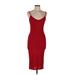 Shein Casual Dress - Party V-Neck Sleeveless: Red Print Dresses - Women's Size Medium