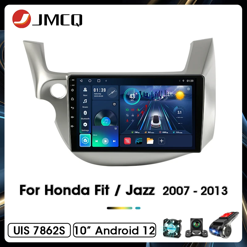 JMCQ Auto Stereo Radio Für Honda Fit Jazz Links 2007-2014 2din Android 12 Carplay Multimidia Video Player navigation GPS Kopf Einheit Image