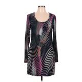 Yest Casual Dress Scoop Neck Long Sleeve: Purple Graphic Dresses - Women's Size 10