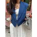 Women Jackets Cotton Linen Suit Coat Spring Blazer Famale Windbreaker Women Tailored Causal Traf