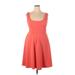 Torrid Casual Dress - A-Line: Orange Solid Dresses - Women's Size 1X Plus