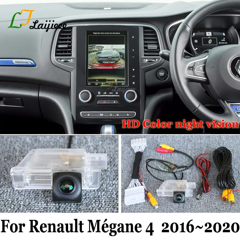Für Renault Megane 4 2016 ~ 2020 Original Bildschirm R-link 2 HD Nachtsicht Rückansicht Parkplatz Reverse Kamera mit Adapter Kabel Image