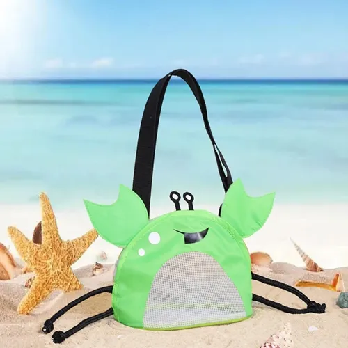 Cartoon Krabben Mesh Strand Tasche Sammeln Tasche Sand Spielzeug Tote Strand Spielzeug Lagerung