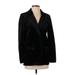 BB Dakota by Steve Madden Blazer Jacket: Below Hip Black Print Jackets & Outerwear - Women's Size Small