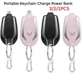 3-1PCS Mini Battery Pack Fast Charging Backup Power Bank Android Portable Charger Keychain Charger