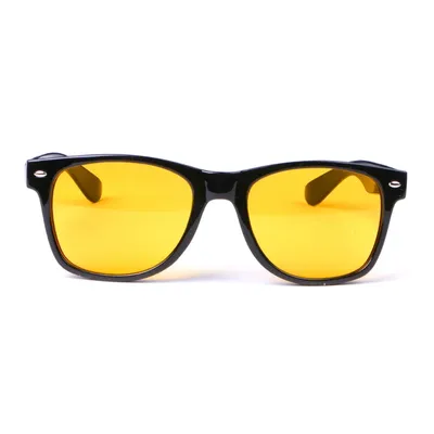 Unisex Quadratische Gelb Linsen Acryl Nacht-Vision Fahren Brille