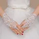 Gants de mariée en dentelle sans doigts pour femmes et mariées gants en biscuits fête courte
