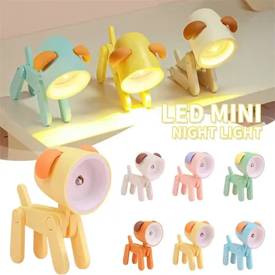 Veilleuse LED mignonne pour chambre d'enfant mini lampe de table pliante animal de compagnie de