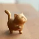 Chat en bois sculpté à la main sculpture de chat en bois figurine de collection décoration de