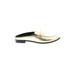 H&M Mule/Clog: Slip On Chunky Heel Casual Gold Shoes - Women's Size 37 - Almond Toe