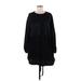 Trafaluc by Zara Casual Dress - Mini Crew Neck 3/4 sleeves: Black Print Dresses - Women's Size Medium