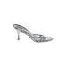 Reformation Heels: Slip-on Stilleto Cocktail Party Silver Shoes - Women's Size 8 1/2 - Open Toe