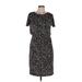 Nic + Zoe Casual Dress Crew Neck Short sleeves: Black Dresses - New - Women's Size Medium