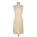 Brooks Brothers Cocktail Dress - Shift Crew Neck Sleeveless: Tan Solid Dresses - Women's Size 4