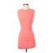 Cotton Candy LA Casual Dress - Mini High Neck Sleeveless: Pink Print Dresses - Women's Size Small