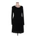 KORSIS Casual Dress - A-Line Scoop Neck Long sleeves: Black Solid Dresses - Women's Size X-Large