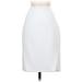 White House Black Market Casual Midi Skirt Long: White Print Bottoms - Women's Size 4