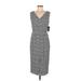 T Tahari Casual Dress - Sheath: Gray Plaid Dresses - Women's Size 6