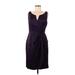 Adrianna Papell Cocktail Dress - Wrap: Purple Solid Dresses - Women's Size 8
