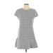 MICHAEL Michael Kors Casual Dress - A-Line Crew Neck Short sleeves: Gray Dresses - Women's Size Large