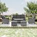 Red Barrel Studio® 6-Set Outdoor PE Wicker Furniture Wide Seat Conversation Couch Set in Gray | Wayfair CA75C9ECA1AC49F9B65D6E44C6E8A10E