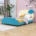 Isabelle & Max™ Upholstered Platform Bed w/ Light & Slats in Blue | Twin | Wayfair F18D1E9826CC4DBF8C4078F28F94FB56