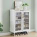 Ivy Bronx 5-Tier Shoe Rack Storage Organizer w/ Glass Doors in White | Wayfair 51F15536710F441686C431488C11DD4F