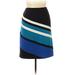 Lane Bryant Casual Skirt: Blue Stripes Bottoms - Women's Size 28 Plus