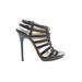 Jimmy Choo Heels: Black Solid Shoes - Women's Size 38 - Open Toe