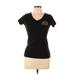 Next Level Apparel Short Sleeve T-Shirt: Black Solid Tops - Women's Size Large