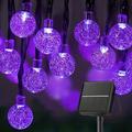 LED solaire bulle boule de cristal violet chaîne lumière extérieure étanche cour lumière pour extérieur halloween décoration de noël