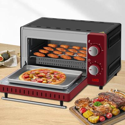 Mini Backofen 10 Liter, 650 Watt Toasterofen Pizzaofen Krümelblech mit Timer Minibackofen für