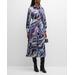 Rovigo Swirl-print Belted Midi Shirtdress